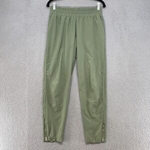 Tasc Pants Womens Small Performance Bamboo Green Tapered Ankle Zip Stretch